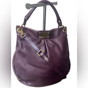 Marc by Marc Jacobs Classic Q Hillier  Burgundy Leather Hobo Shoulder Bag
